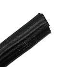 黒い自己閉鎖の覆いペット編みこみの袖の割れた覆いの編みこみのワイヤー ケーブルの袖