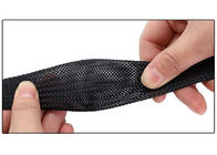 15mm耐熱性ワイヤー袖、ケーブル管理のための拡張できる編みこみのスリーブを付ける黒