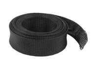 編みこみの電気ケーブルのための黒い色にスリーブを付けるペットEexpandableの編みこみのケーブル