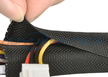 購入 ケーブル管理馬具のために割れた編みこみにスリーブを付けることを包んでいる黒いペット自己 オンライン製造
