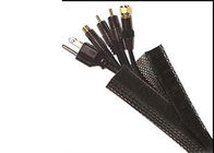 黒いヴェルクロ ケーブルの袖ペット物質的な炎-ケーブル ハーネスのための抑制適用範囲が広い