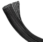 黒いPA6 PA66 PPSの自己の閉鎖の編みこみのワイヤー覆いはスリーブを付けをかわいがる