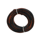1-100mmの再生利用できるペット拡張できる編みこみにスリーブを付ける黒い/オレンジ炎-抑制剤